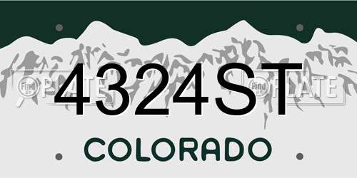 4324ST Colorado License Plate