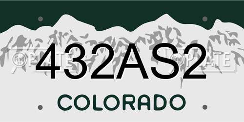 432AS2 Colorado License Plate