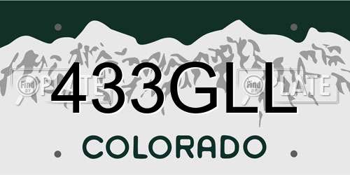 433GLL Colorado License Plate