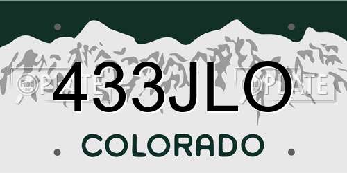 433JLO Colorado License Plate