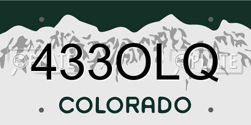 433OLQ Colorado License Plate