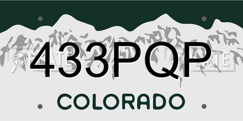 433PQP Colorado License Plate