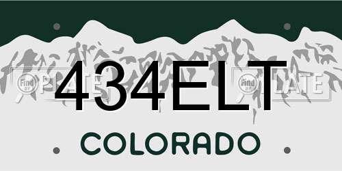 434ELT Colorado License Plate