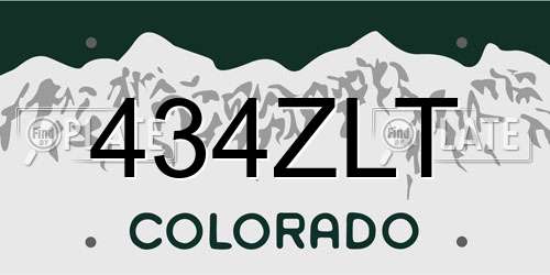 434ZLT Colorado License Plate