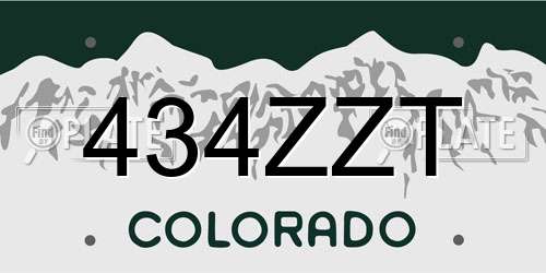 434ZZT Colorado License Plate