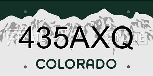 435AXQ Colorado License Plate