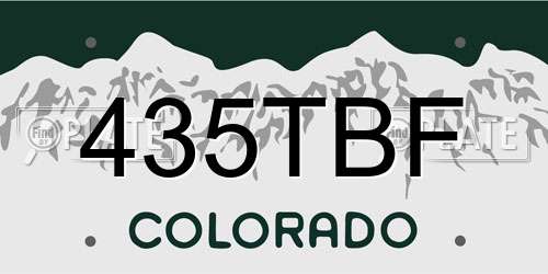 435TBF Colorado License Plate