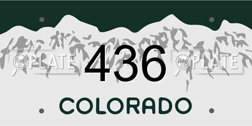 436 Colorado License Plate