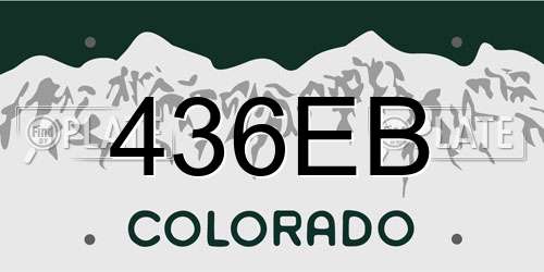 436EB Colorado License Plate