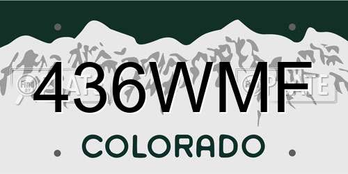 436WMF Colorado License Plate