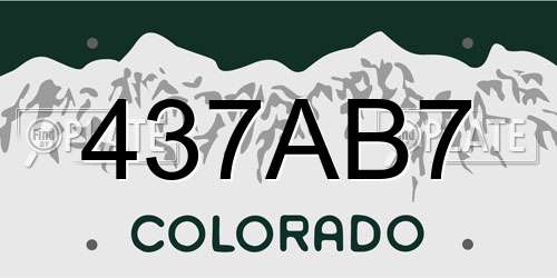 437AB7 Colorado License Plate