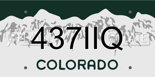 437IIQ Colorado License Plate