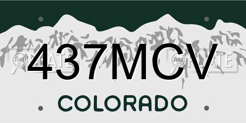 437MCV Colorado License Plate