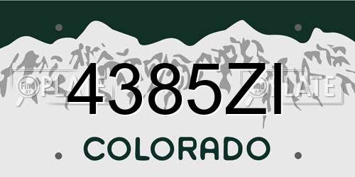 4385ZI Colorado License Plate
