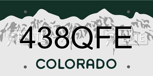 438QFE Colorado License Plate
