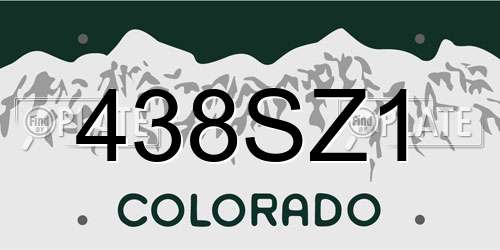 438SZ1 Colorado License Plate