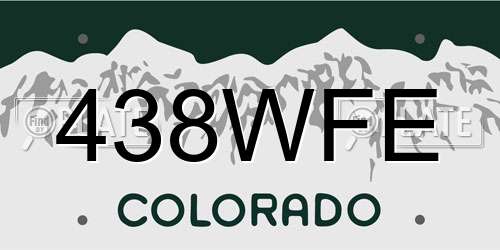 438WFE Colorado License Plate