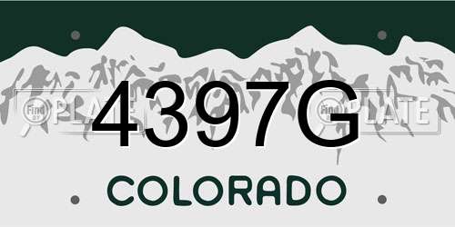 4397G Colorado License Plate