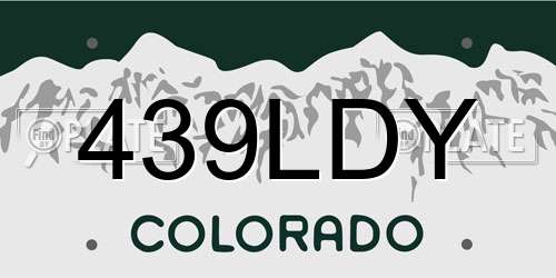 439LDY Colorado License Plate