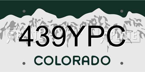 439YPC Colorado License Plate