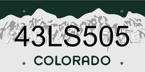43LS505 Colorado License Plate