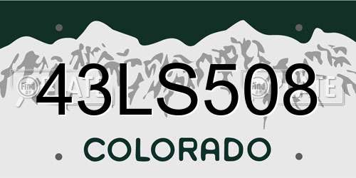 43LS508 Colorado License Plate