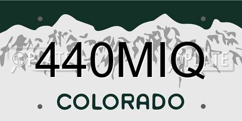 440MIQ Colorado License Plate