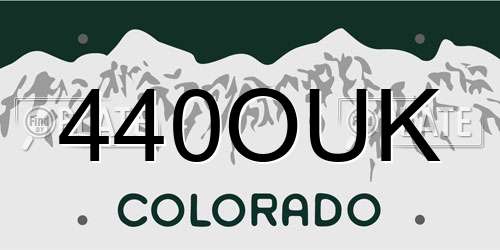 440OUK Colorado License Plate