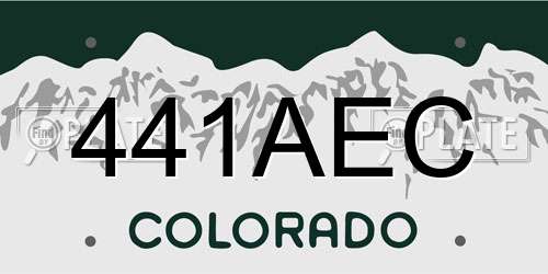 441AEC Colorado License Plate