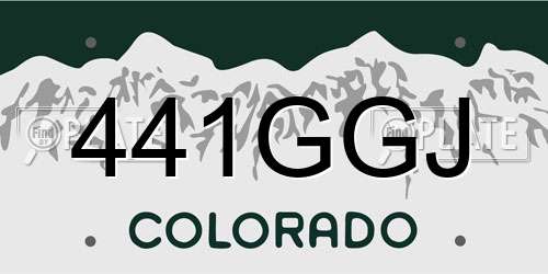 441GGJ Colorado License Plate