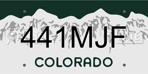 441MJF Colorado License Plate