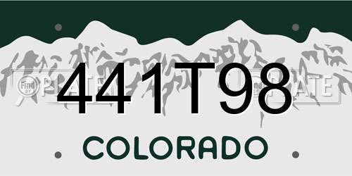 441T98 Colorado License Plate