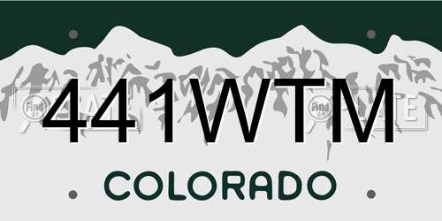 441WTM Colorado License Plate