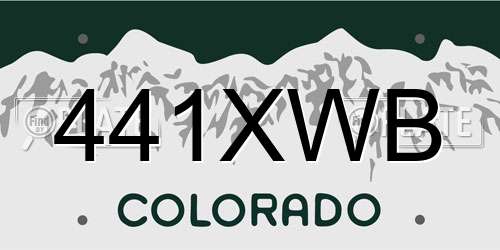 441XWB Colorado License Plate