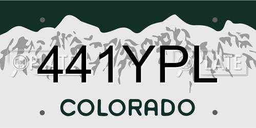 441YPL Colorado License Plate