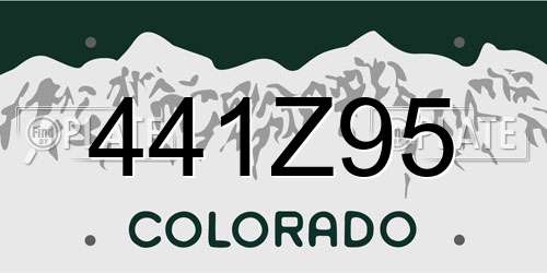 441Z95 Colorado License Plate
