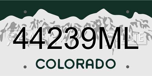 44239ML Colorado License Plate