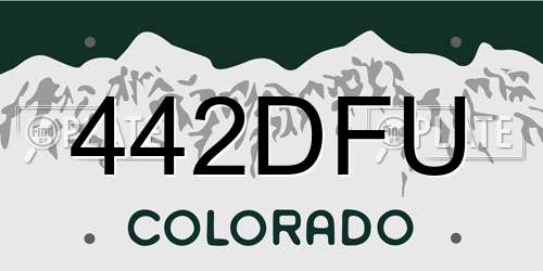 442DFU Colorado License Plate