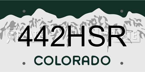 442HSR Colorado License Plate