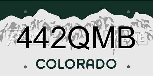 442QMB Colorado License Plate