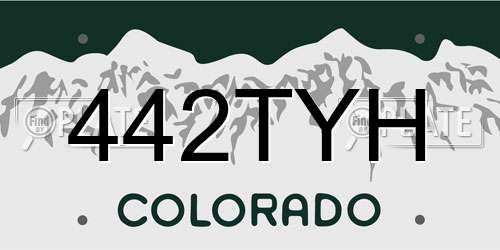 442TYH Colorado License Plate