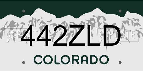 442ZLD Colorado License Plate