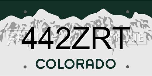 442ZRT Colorado License Plate