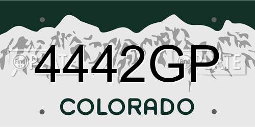4442GP Colorado License Plate