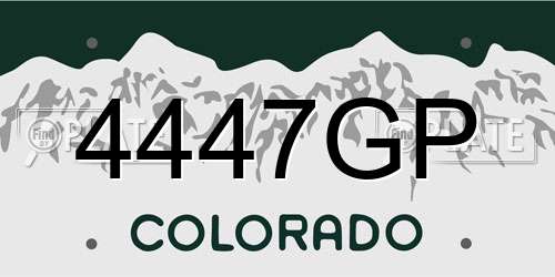 4447GP Colorado License Plate