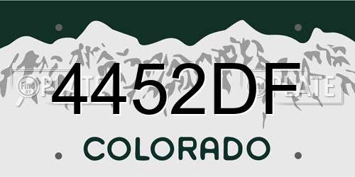 4452DF Colorado License Plate