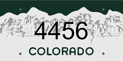 4456 Colorado License Plate
