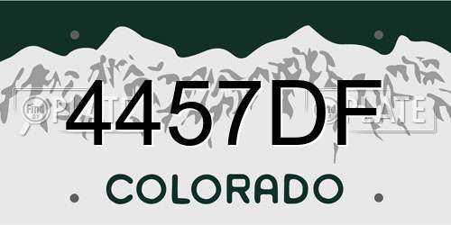 4457DF Colorado License Plate