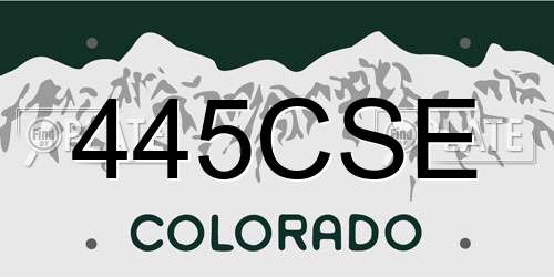 445CSE Colorado License Plate