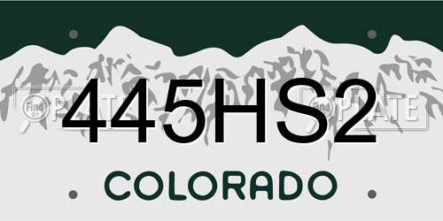 445HS2 Colorado License Plate